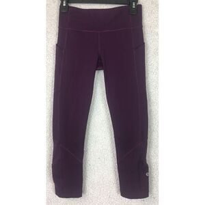 Womens Lululemon Purple Yoga Pants Gym Workouts Size 4 R60416